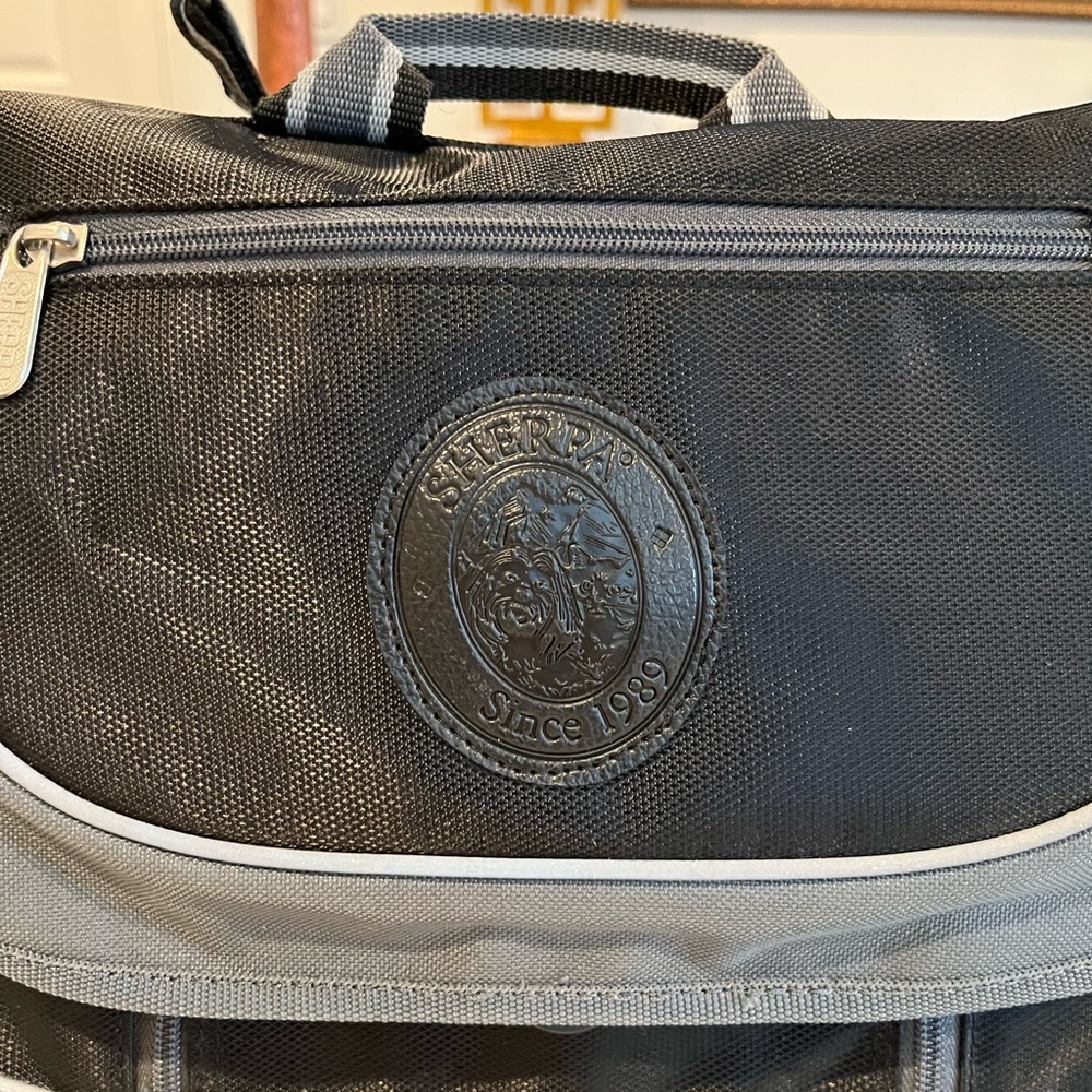 Sherpa Black and Gray Dog Carrier Travel Messenger Bag